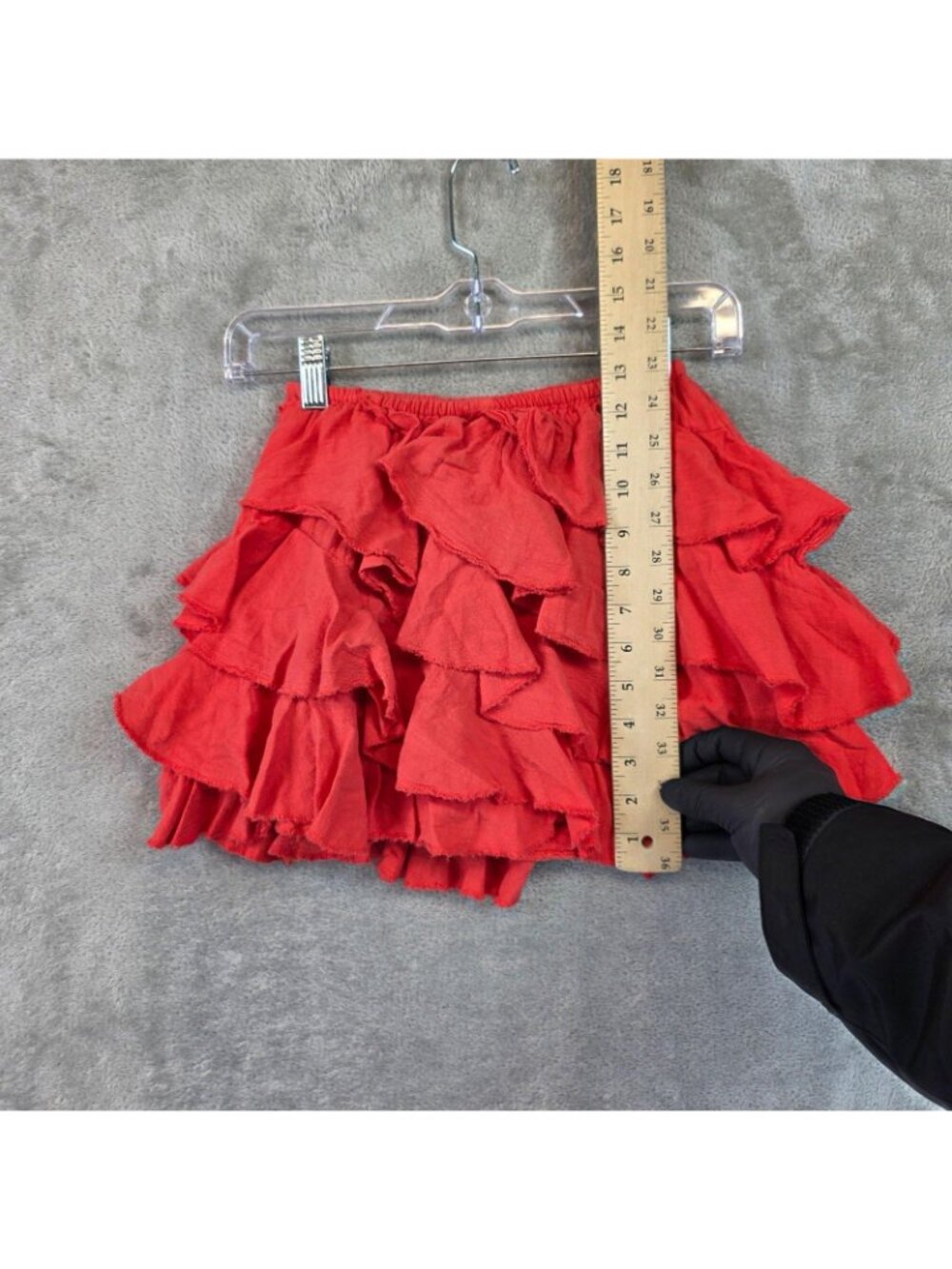 Blanco By Nature Skort Womens S Red Ruffle Tiered Mini Elastic Waist Cotton - Picture 6 of 7
